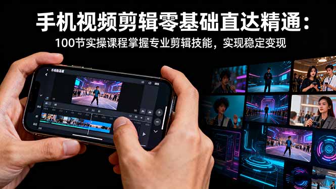 手机视频剪辑零基础直达精通：100节实操课程掌握专业剪辑技能，实现稳…-Z网创