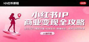 小红书IP商业变现全攻略：定位跃迁+爆款流量+私域裂变+直播转化，高利润闭环搭建-Z网创