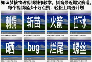 知识梦核物语视频制作教学，抖音最近爆火赛道，每个视频起步十万点赞，轻松上精选计划-Z网创