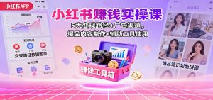 小红书赚钱实操课:5大变现路径+广告渠道,爆品内容制作+辅助工具使用-Z网创