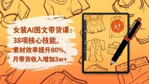 女装AI图文带货课：38项核心技能，素材效率提升80%，月带货收入增加3w+-Z网创
