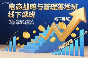 电商战略与管理落地班线下课，教你公司如何从小做到大，如何实现业绩和利润倍增【录音】-Z网创