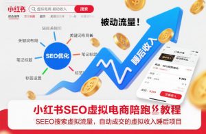小红书SEO虚拟电商陪跑教程，实现seo搜索被动流量，自动成交的被动收入睡后项目-Z网创