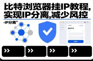 比特浏览器挂IP教程，实现IP分离，减少风控-Z网创
