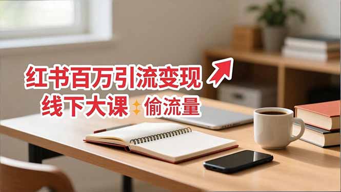 小红书百万引流变现-11月线下大课：分享从0到百万引流路径，手把手教偷流量、拿结果-Z网创