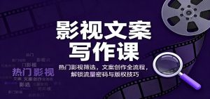 影视文案写作课：热门影视筛选，文案创作全流程，解锁流量密码与版权技巧-Z网创