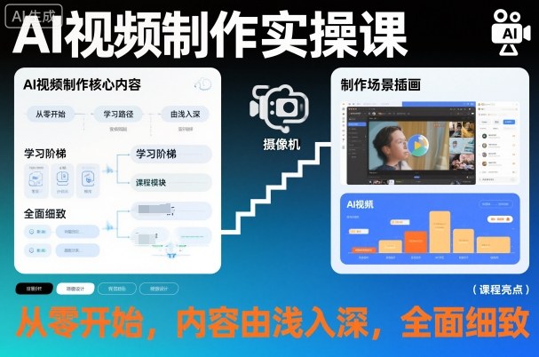 AI视频制作实操课,从零开始,内容由浅入深,全面细致-Z网创