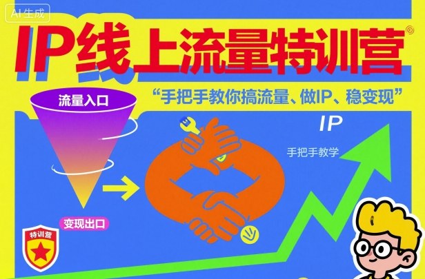 IP线上流量特训营,手把手教你搞流量、做IP、稳变现-Z网创