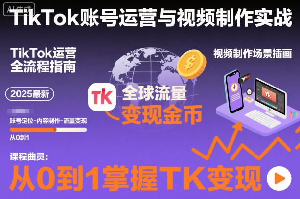 2025最新TikTok账号运营与视频制作实战全流程，从0到1掌握TK变现(含11月最新TK搬运技术)-Z网创