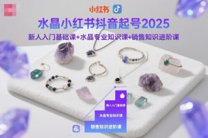 水晶小红书抖音起号2025，新人入门基础课+水晶专业知识课+销售知识进阶课-Z网创