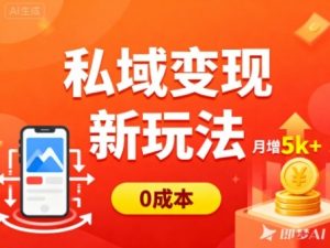 私域变现新玩法，0成本，多端引流，普通人月增收5k+-Z网创