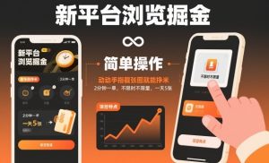 新平台浏览掘金,动动手指截张图就能挣米,2分钟一单,不限时不限量,一天5张【揭秘】-Z网创