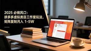 2025 必做风口：拼多多虚拟类目工作室玩法，矩阵复制月入 1-5W-Z网创