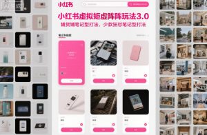 小红书虚拟矩阵玩法3.0，铺货铺笔记型打法，少款狂怼笔记型打法-Z网创