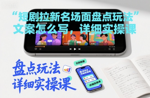 短剧拉新名场面盘点玩法文案怎么写，详细实操课-Z网创