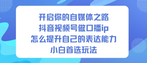 开启你的自媒体之路，抖音视频号做口播ip，怎么提升自己的表达能力，小白首选玩法-Z网创