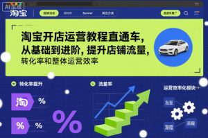 淘宝开店运营教程直通车，从基础到进阶，提升店铺流量，转化率和整体运营效率(更新11月)-Z网创