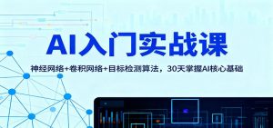 AI入门实战课：神经网络+卷积网络+目标检测算法，30天掌握AI核心基础-Z网创