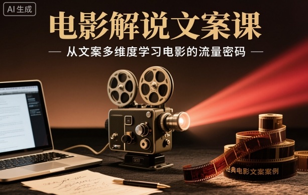 电影解说文案课,从文案多维度学习电影的流量密码-Z网创