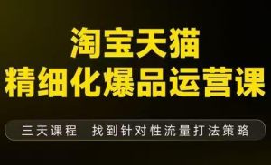 猫课子幽·淘宝天猫精细化爆品运营【音频+字幕+文档】(9月12-14杭州线下课)-Z网创
