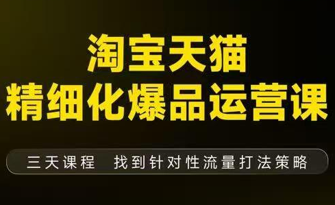 猫课子幽·淘宝天猫精细化爆品运营【音频+字幕+文档】(9月12-14杭州线下课)-Z网创