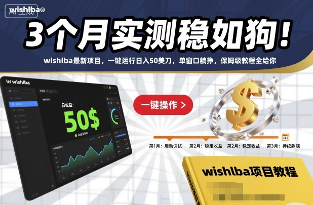 3个月实测稳如狗!wishlba最新项目,一键运行日入50美刀,单窗口躺挣,保姆级教程全给你【揭秘】-Z网创