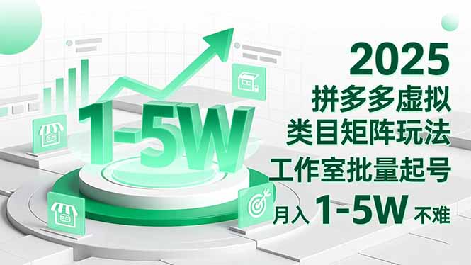 2025 拼多多虚拟类目矩阵玩法,工作室批量起号,月入 1-5W 不难-Z网创