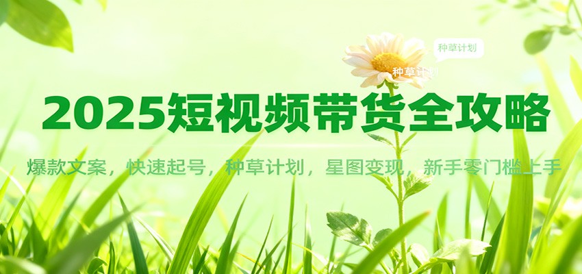 图片[1]-2025短视频带货全攻略：爆款文案，快速起号，种草计划，星图变现，新手零门槛上手-Z网创