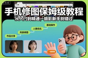 手机修图保姆级教程，从入门到精通，摄影新手别错过-Z网创