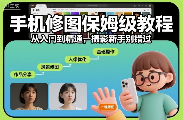 手机修图保姆级教程，从入门到精通，摄影新手别错过-Z网创