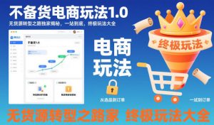 不备货电商玩法1.0，​无货源转型之路独家揭秘，一站到底，终极玩法大全-Z网创