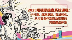 2025短视频操盘线下课程：IP打造、爆款复制、私域转化，从内容创作到商业变现的完整操盘体系-Z网创