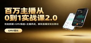 百万主播从0到1实战课2.0：机制拆解+GMV操盘+主播养成，解锁直播变现全路径-Z网创
