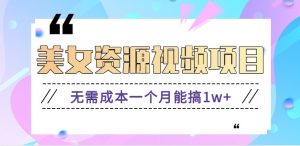 零门槛美女号无脑搬砖项目，无需成本一个月能搞1w+【附图片资源+软件】-Z网创