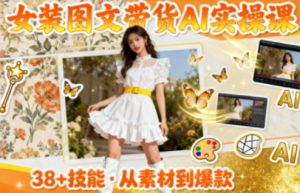 女装图文带货的AI实操课,覆盖38个实用技能,快速提升素材制作效率-Z网创