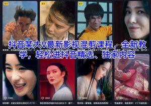 抖音某大V最新影视混剪课程，全新教学，轻松进抖音精选、独家内容-Z网创