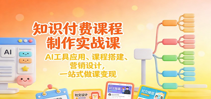 图片[1]-知识付费课程制作实战课：AI工具应用 、课程搭建、营销设计，一站式做课变现-Z网创