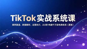 TikTok实战系统课，案例复盘、数据解析、运营执行，从0到1构建千万级电商体系(更新-Z网创