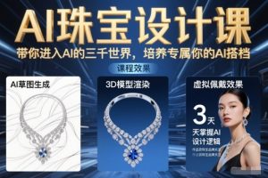 AI珠宝设计课，带你进入AI的三千世界，培养专属你的AI搭档-Z网创