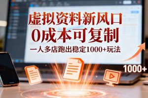 小红书虚拟资料新风口，0成本可复制，一人多店跑出稳定1000+玩法-Z网创
