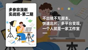 多参 宗漫剧实操班2.0-更新，不出镜不写脚本、快速出片、多平台变现，一个人就是一家工作室-Z网创