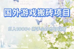 国外游戏搬砖项目，日入1k+，全自动解放双手，新手小白也可做【揭秘】-Z网创