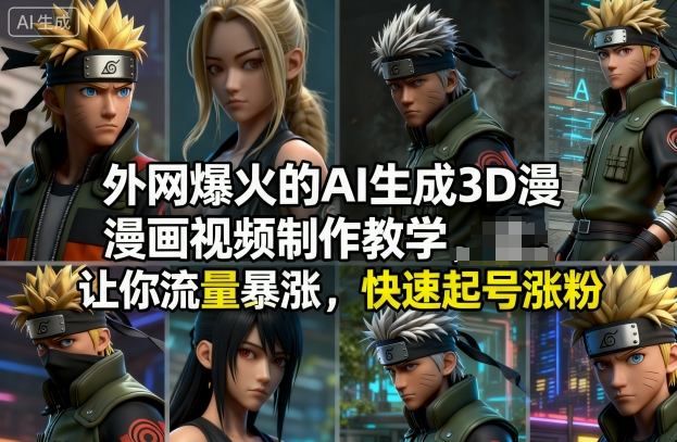 外网爆火的AI生成3D漫画视频制作教学，让你流量暴涨，快速起号涨粉！-Z网创