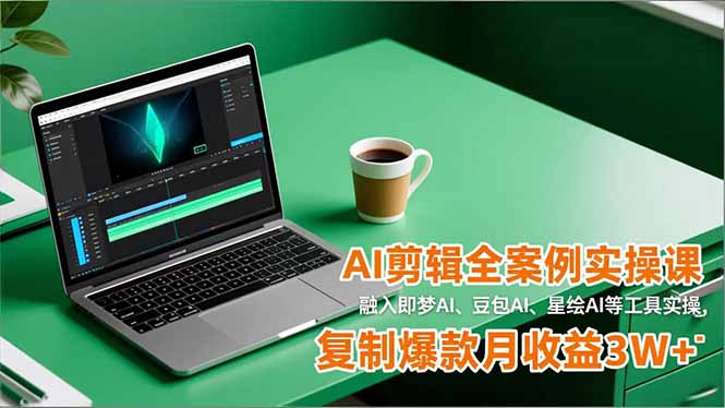 AI剪辑全案例实操课，融入即梦AI、豆包AI、星绘AI等工具实操，复制爆款月收益3W+-Z网创