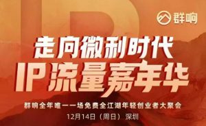 2025ip嘉年华万人12月14深圳线下课,走向微利时代,IP流量嘉年华,实操性极强的商业干货课-Z网创