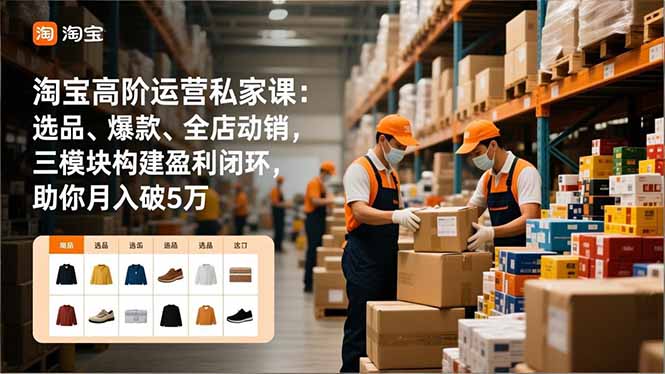 淘宝高阶运营私家课：选品、爆款、全店动销，三模块构建盈利闭环，助你月入破5万(更新12月-Z网创