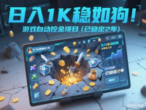 日入1K稳如狗！游戏自动挖金项目(已稳定2年)，永不失业的副业之选【揭秘】-Z网创