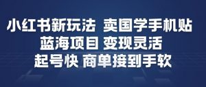 小红书新玩法，卖国学手机贴，蓝海项目，变现灵活，起号快，商单接到手软-Z网创