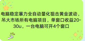 电脑EA策略挂机项目单窗口收益20-30u，单电脑可挂5-10个窗口收益稳健4位数-Z网创