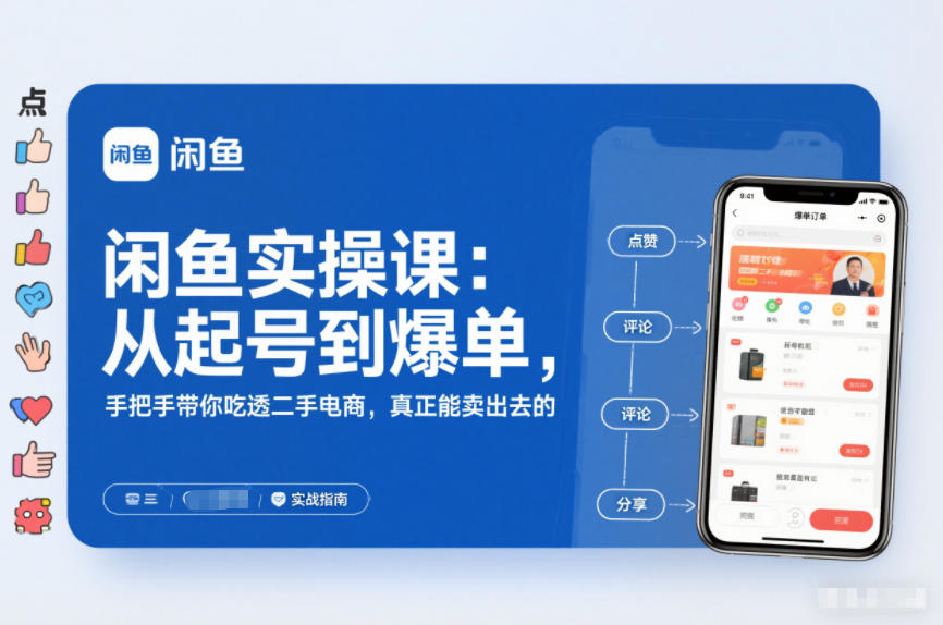 闲鱼实操课:从起号到爆单,手把手带你吃透二手电商,真正能卖出去的实战指南-Z网创
